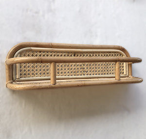 Vietnam Handmade Rattan <b>Wall</b> Shelf <b>Vintage</b> Style Cane Webbing Shelf Large Wicker <b>Wall</b> Rack Home Decor Supplier - Product Image 1
