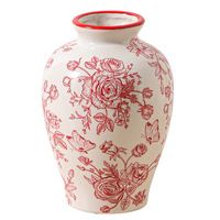 Vase de table moderne en céramique rouge, style oriental, élégant et luxueux, pour arrangement floral, anniversaire, maison, salon, hydroponique