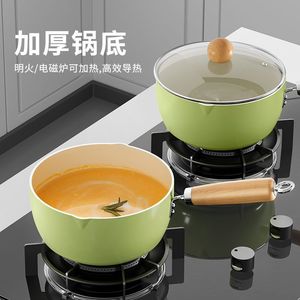 Ceramic Non Stick Milk Pot Single Serving With Lid For Gas And Induction Cookers Eco Friendly Hand Wash Only - Product Image 2