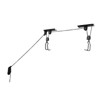 Ensemble de palan à vélo en bois robuste support de plafond de Garage pratique cintres de stockage de vélos échelle suspendue réglable ascenseurs poulies