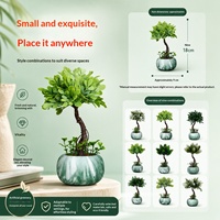Ensemble de 12 Bonsaïs artificiels haut de gamme en plastique, style peinture à l'encre, en forme de pin d'accueil, nouvelle arrivée transfrontalière, fausse verdure, plante d'intérieur