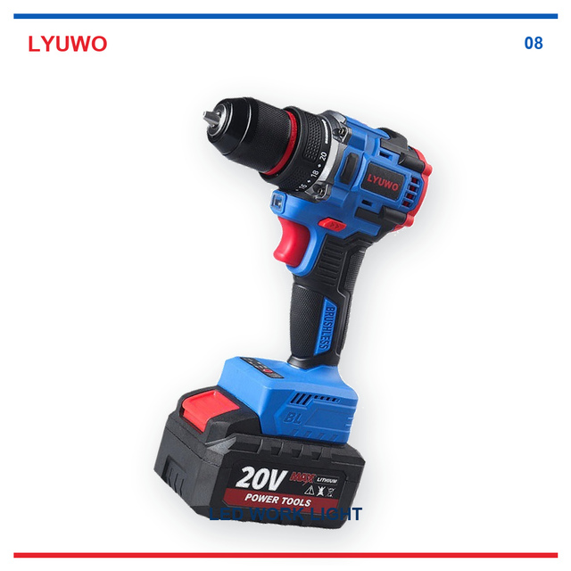 Advanced Compact 20V Max Brushless Motor Anti Slip Handle Drilling Tool Cordless Drill Driver For Furniture Installation