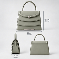 Sac à main de luxe en cuir PU 2027 pour homme, design en forme d'arc à trois couches superposées, sacs fourre-tout, logo personnalisé, sac à main OEM ODM, marque privée