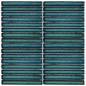 Cao cấp hiện đại phòng tắm vòi hoa sen Tường backsplash 15x145mm sứ tráng men stackbond tối màu xanh lá cây ngón tay Gạch <span class=keywords><strong>Mosaic</strong></span> trang trí - Product Image 1