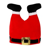 1 chapeau de lutin rouge créatif et amusant, demi-pantalon, bonnet décoratif de nain, décorations de Noël pour les chapeaux de fête de Noël