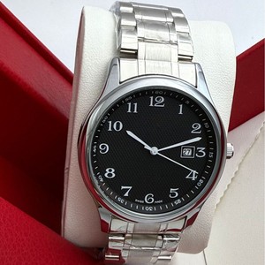 Montre à quartz pour homme avec bracelet en acier inoxydable et fermoir papillon - Product Image 1