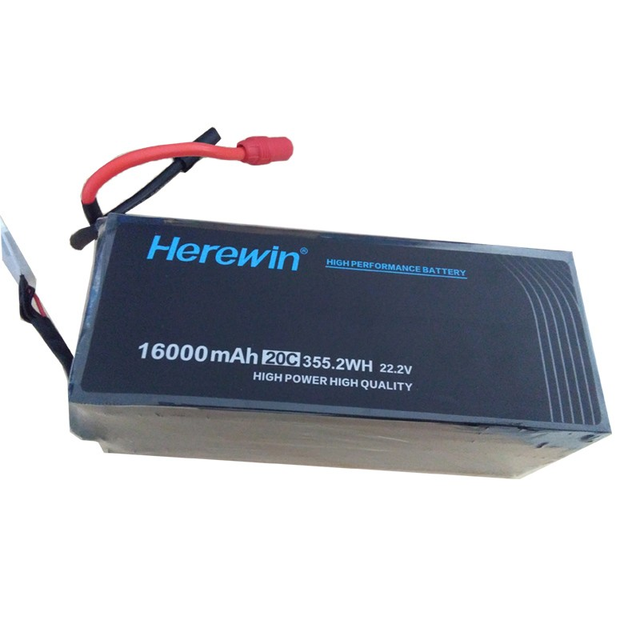 Herewin Lipo Battery 16000mah 20C 22.2V 6S Black for Agriculture Sprayer Drone Battery Accessories
