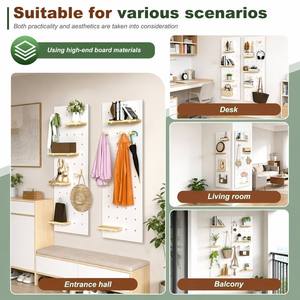 Panel Organizador de Pared de Madera con Ganchos y Estantes <span class=keywords><strong>para</strong></span> el Hogar, Oficina, Sala de Manualidades, Exhibición de Herramientas - Product Image 2