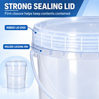 Seau en plastique PP de 25 L, qualité alimentaire, étanchéité renforcée, écologique, durable et recyclable, pour eau, peinture, essence, engrais