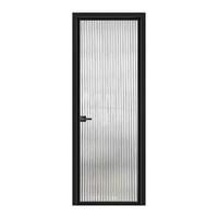 Porte de salle de bain à battant extrêmement étroite, intérieure, étanche, en aluminium, porte de toilette, dernier design par un fournisseur chinois