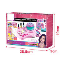 Mini machine à ongles de beauté en plastique pour filles, marque RS, jeu d'imitation DIY, ensemble de table de travail de simulation de maquillage et de vernis à ongles, 2 piles AA non incluses
