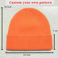 Bonnet en laine tricoté unisexe avec revers en acrylique, broderie de haute qualité, personnalisable avec logo, idéal pour l'hiver