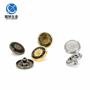 लिंकू बटन निर्माता कस्टम पैटर्न लोगो गोल जस्ता धातु धातु सुनहरे 4 भाग बटन प्रेस - Product Image 3