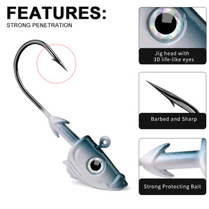 Swimbait câu cá Jig đầu 3D thực tế mắt thu hút Bass Jig móc 21.5g 32.5g nước mặn Hỗ trợ móc Jig - Product Image 6