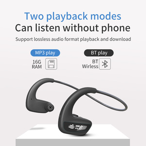 Natación de alta calidad IPX8 a prueba de agua para auriculares Bluetooth 32GB MP3 memoria interna LED batería JL Swim auriculares inalámbricos azul - Product Image 5