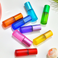 Flacons à bille en verre mat coloré 5ml 10ml, rechargeables, pour parfum, huiles essentielles, échantillons cosmétiques