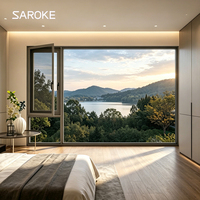 Ventanas de Aluminio Residenciales con Doble Acristalamiento, Diseño Europeo Moderno en Gris Oscuro