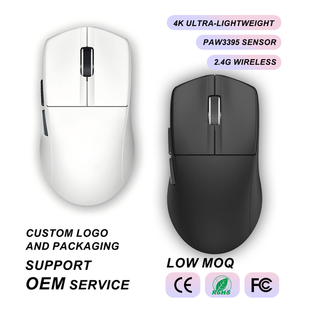 2.4G Wireless 4K Ultra-Lightweight Computer Gaming Mouse PAW3395 Senso 5 Programmable Button 4K Ultra-Lightweight Gaming Mouse