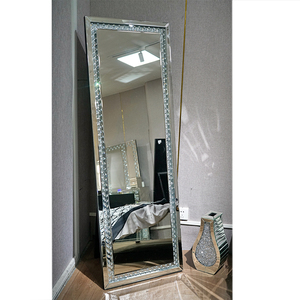 Salon scandinave <span class=keywords><strong>Miroir</strong></span> <span class=keywords><strong>mural</strong></span> géant rectangulaire de luxe <span class=keywords><strong>Miroir</strong></span> <span class=keywords><strong>mural</strong></span> octogonal perlé diamant décoratif 7/8ft <span class=keywords><strong>Miroir</strong></span> de sol - Product Image 3