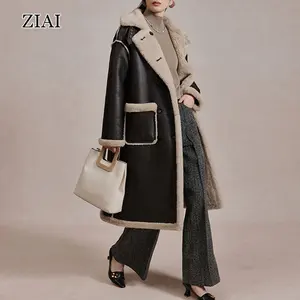 Light Luxury Temperament Merino Fur Integrated Fur Coat Women's Lamb Wool Long Leather Coat