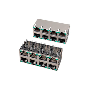 Led EMI PoE PoE + RJ45 nữ nối ổ cắm mạng cắm 2x4 đa cổng kim loại RJ45 Modular Jack 8P8C Ethernet RJ45 nối - Product Image 1