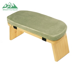 Banc de méditation pliable contemporain en <span class=keywords><strong>bambou</strong></span> avec coussin en velours, design léger et portable - Product Image 6