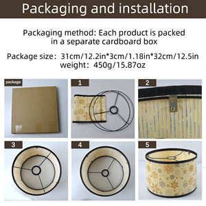 <span class=keywords><strong>Paralume</strong></span> con motivo <span class=keywords><strong>stampato</strong></span> a colori della foresta pluviale tropicale lampada staccabile con luce a sospensione decorazione <span class=keywords><strong>paralume</strong></span> in bambù - Product Image 4