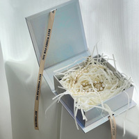 Exquis beige forme de livre papier bijoux emballage cadeau collier bracelet blanc bijoux boîte en carton avec ruban
