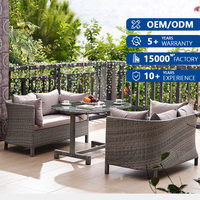 Ensemble de meubles de jardin en rotin PE de luxe, confortables, résistants aux intempéries, sièges profonds, robustes, imperméables, canapés de jardin, canapé d'extérieur