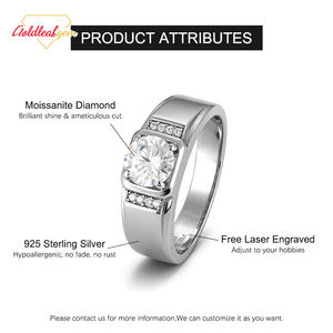 Anillo Personalizado Goldleaf, Joyería de Plata S925 con Moissanita Redonda de 1ct 2ct 3ct D VVS - Product Image 3