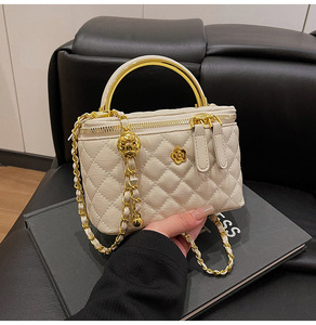 Sac bandoulière vintage imperméable de luxe pour femme <span class=keywords><strong>LY</strong></span>, motif diamant multicolore, chaîne à deux fermetures éclair, logo floral de marque de créateur - Product Image 5