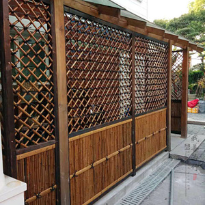 Natural Bamboo Fence Carbonized Color Rot Proof Outdoor Garden Privacy Screen Rectangle Custom Made Fencing Trellis Gates - Product Image 4