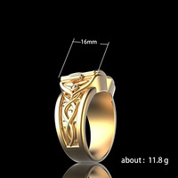 Bague pour homme plaquée or 18 carats, bijoux en alliage de zinc de haute qualité avec médaillon classique à ouverture rabattable pour fiançailles