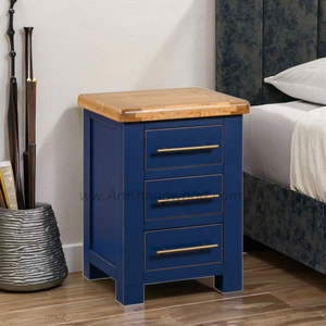 Muebles de Dormitorio para Apartamento, Mesa de Noche de Madera Maciza con 3 Cajones, Diseño Moderno, Fabricante Vietnamita, Superventas - Product Image 1