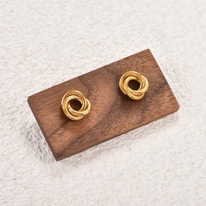 Boucles d'oreilles torsadées en acier inoxydable avec perles, étanches, tendance, rondes, pour femmes et jeunes filles - Product Image 6