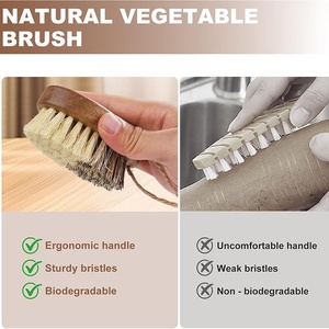 En stock <span class=keywords><strong>Brosse</strong></span> de nettoyage suspendue en bois de santal et sisal pour la cuisine, pour pommes de terre et carottes - Product Image 2