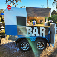 Vintage Food Mobile Horse Trailer Bar Ice Cream Cart Beer Bar Food Truck avec cuisine complète Equipement de restaurant