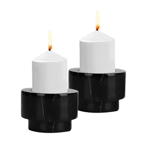 Marble <b>Candle</b> <b>Holder</b> Sleek Glass and Steel <b>Wall</b> Decor Stylish Home Decoration with Stone Material - Product Image 1