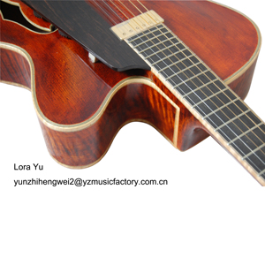 Yunzhi <span class=keywords><strong>guitare</strong></span> jazz faite à la main de haute qualité couleur <span class=keywords><strong>antique</strong></span>, <span class=keywords><strong>guitare</strong></span> électrique acoustique jazz érable personnalisable - Product Image 3