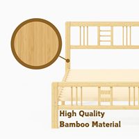 Combohome Nipe 75x38x37in Cadre de lit de luxe avec tête de lit réglable, style bohème unique, bois de pin, naturel