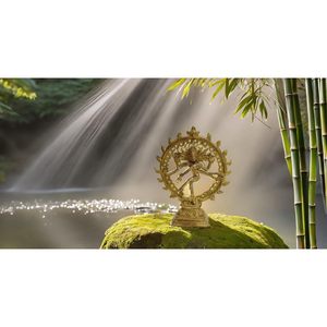 งานฝีมือปาริจัต รูปปั้นพระศิวะเต้นรำ นาตรัจ มูรติ ทำจากทองเหลือง ขนาด 6.5 นิ้ว ของตกแต่งบ้าน สำหรับพิธีกรรมพุทธศาสนา ใช้ในมณฑิลหรือวัด - Product Image 5