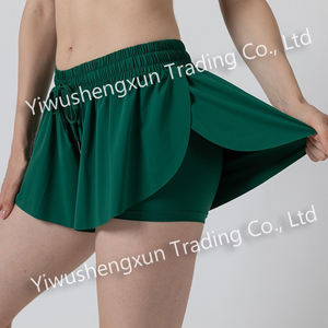 Short fluide pour parents et enfants avec doublure en spandex, jupe papillon 2 en 1 pour jeunes, adaptée au fitness, à la course et au sport - Product Image 5