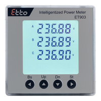 OEM 400V RS485 Modbus Digital Medidor multifunción 92*92 Pantalla LCD Panel Montado Sensor ambiental Medidores de energía tres en uno