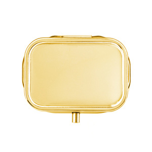 Boîte à pilules de luxe en métal entièrement ornée de strass, porte-clés plaqué or, organisateur de médicaments en cristal, étui à 2 compartiments en ABS de qualité alimentaire - Product Image 2