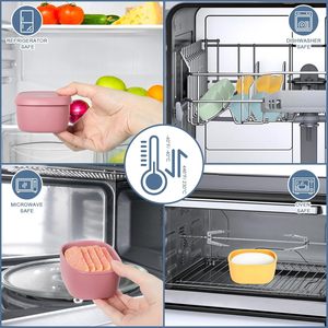 Paquete de 3 Recipientes de Silicona para Snacks con Tapas, Recipientes Redondos Pequeños de Grado Alimenticio para Guardar Snacks, Nueces y Frutas - Product Image 5