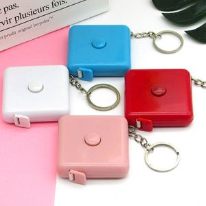 Porte-clés rond personnalisé avec mini ruban à mesurer rétractable souple pour cadeaux promotionnels - Product Image 2