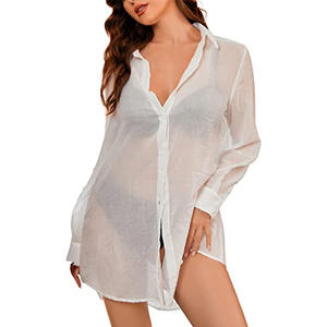 Robes <span class=keywords><strong>de</strong></span> nuit sexy à manches longues transparentes pour filles, robes <span class=keywords><strong>de</strong></span> nuit à boutons, robes <span class=keywords><strong>de</strong></span> nuit <span class=keywords><strong>de</strong></span> beauté endormie, lingerie - Product Image 4