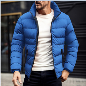 Abrigo de <span class=keywords><strong>Hombre</strong></span> de Algodón Cálido, Color Sólido, Simple y Elegante, para Otoño e Invierno, Estilo Europeo Americano, Productos de Alta Calidad al por Mayor - Product Image 5