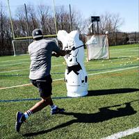 Cible de gardien de lacrosse gonflable avec mannequin défenseur pour le tir de précision, les exercices de dérobage et l'entraînement au but