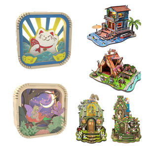 OEM Großhandel Holzpuzzle-Uhr Kinder-Lernspielzeug Kindergeschenk Handwerk Mini-Tischlampe DIY 3D-Puzzles für Erwachsene - Product Image 1